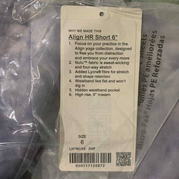 NWT align short diamond dye iced iris peri purple - Picture 3 of 3